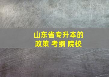 山东省专升本的政策 考纲 院校